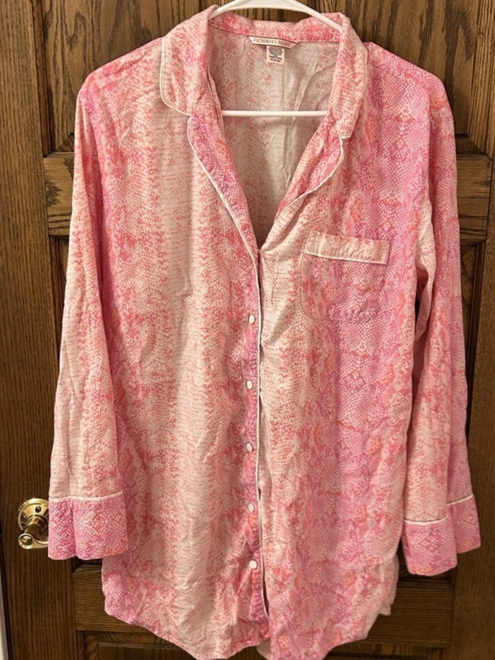 Victoria's Secret Pink Snakeskin Button-Up Sleep Shirt